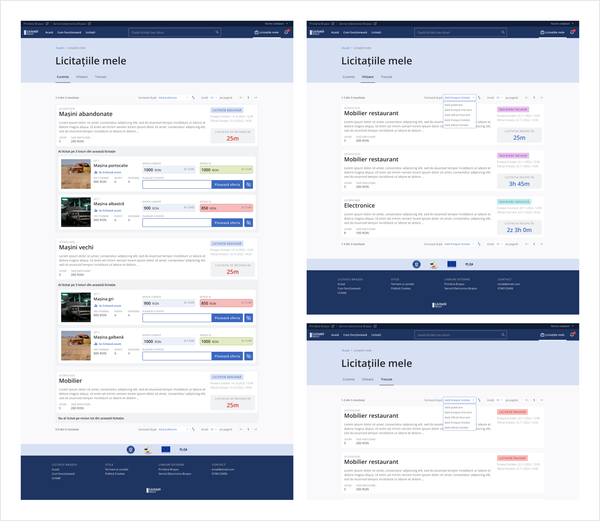 Bidder's 'My
auctions' page