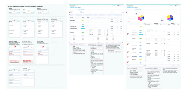 Annotated wireframes